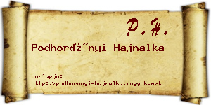 Podhorányi Hajnalka névjegykártya