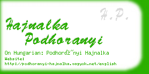 hajnalka podhoranyi business card